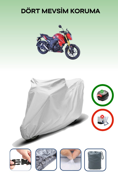 Breen Gray Rear Bag Compatible Arora Ars 200 Compatible Motorcycle Tarpaulin ...
