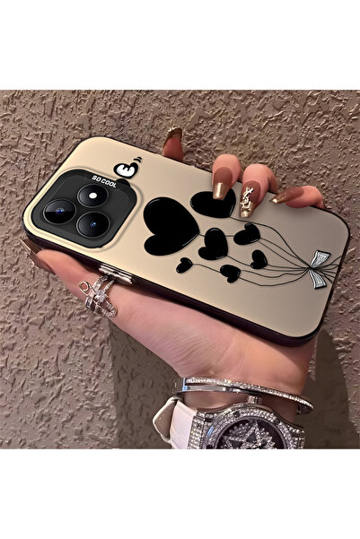 ucuc جراب هاتف من السيليكون المحمي بنمط بالون القلب المتوافق مع هاتف Realme C53