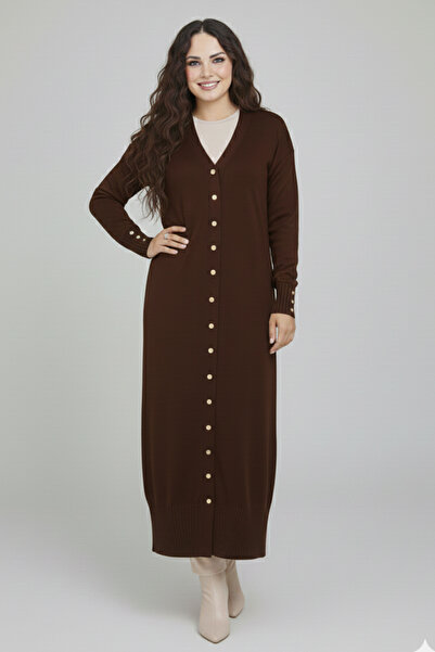 benguen Mercerized Long Cardigan N3250 Brown