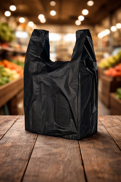 Ambalaj Evi Medium Size Black Athlete Bag 1 kg Durable Grocery Bag