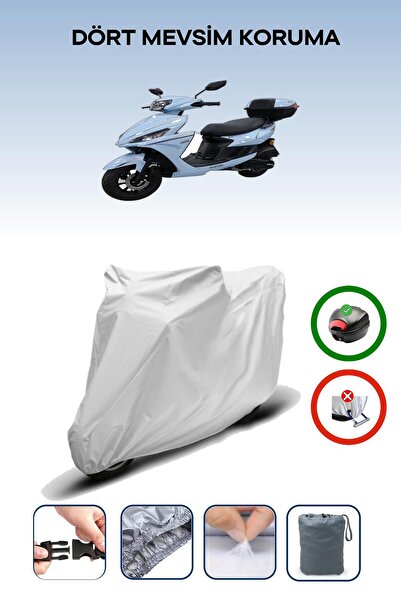Breen Gray Rear Bag Compatible with King Motor Ares 125 Compatible Motorcycle...