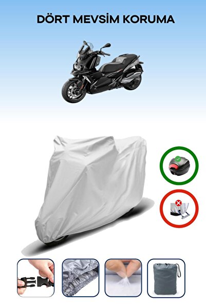 Breen Gray Rear Bag Compatible Bmw C 400 X Compatible Motorcycle Tarpaulin Mo...