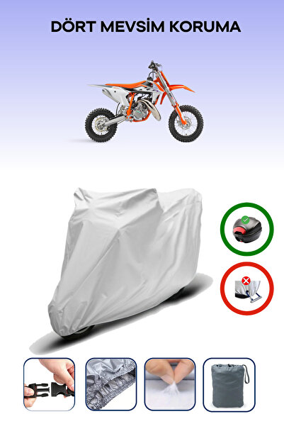 Breen Gray Rear Bag Compatible Ktm 50 Sx Compatible Motorcycle Tarpaulin Moto...