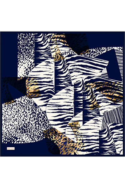 Pierre Cardin Navy Blue 90X90 Silk Twill Scarf