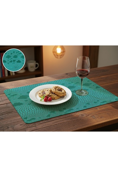 PALS TEKSTİL Deri Amerikan Servis / 4'lü Set / Supla / Placemats / 40X33 Dikd...
