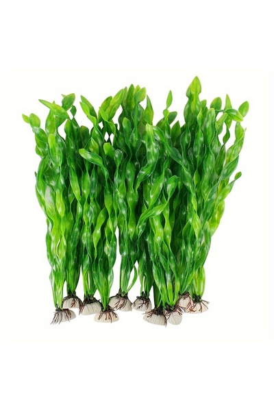 Choice ١٠ قطع من نباتات الأعشاب البحرية الاصطناعية الخضراء لأحواض السمك، زينة...