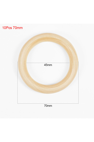 Choice3 10pcs 70mm 20-80mm Unfinished Natural Wooden Ring Baby Teething Rings...