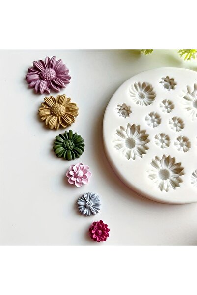 Choice قالب سيليكون على شكل زهرة، قطعة واحدة، قالب صبّ باقة زهور من طين البول...