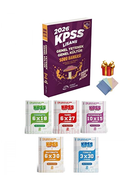Murat Yayınları Murat 2026 KPSS Lisans Genel Yetenek Genel Kültür Soru Bankası ve Deneme Seti 6 Kitap Murat ve Bigel