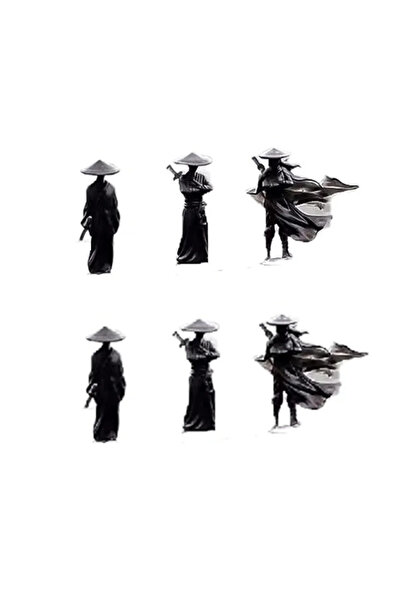 Choice مجموعة من 6 قطع - مجسم محارب صيني صغير - تمثال سيارة عتيق رائع - زينة كرتونية