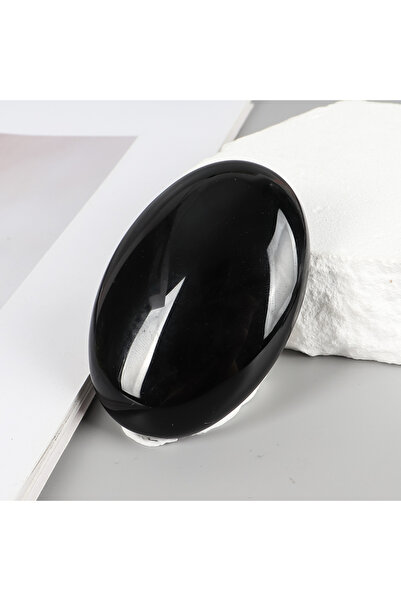 Choice حجر أوبسيديان 6*4 سم، حجر صابون، كوارتز طبيعي ومعادن، أداة تدليك ساخنة...