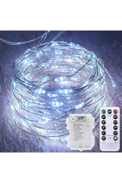 Choice سلك فضي بطول 2 متر، 20 مصباح LED أبيض، سلسلة إضاءة LED خرافية، سلك نحا...