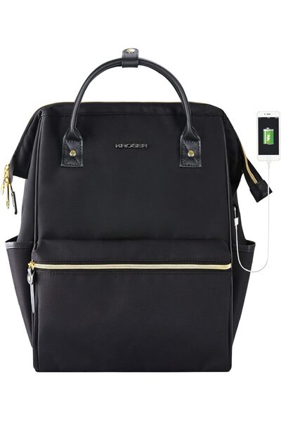 KROSER حقيبة ظهر للكمبيوتر المحمول، حقيبة يومية، حقيبة كمبيوتر محمول مقاومة للماء للسفر/العمل/الجامعة/للنساء/للرجال