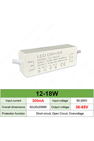 Choice محرك تيار ثابت LED بقدرة 12-18 واط - 300 مللي أمبير، يعمل بجهد 85-265 ...