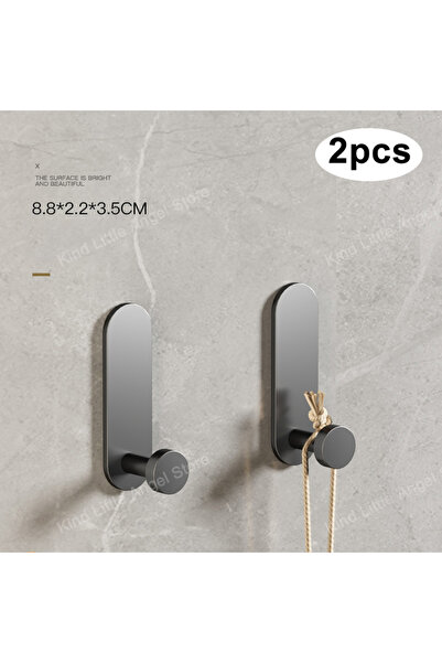 Choice8 خطافات حمام رمادية من الفولاذ المقاوم للصدأ، قطعتان أو 6 قطع، لاصقة ف...