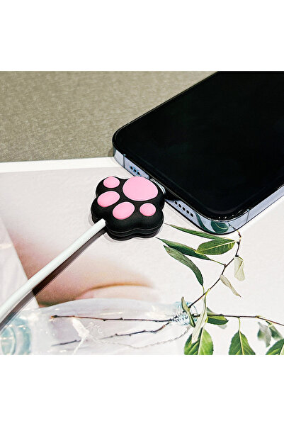 Choice black Cartoon Cat Paw Cable Protector Cute Rabbit Data Line Cord Organizer For iPhone USB Charging P