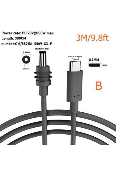 Choice 3m Type C to DC Power Cable For Starlink Mini Gen3 Portable Charging C...