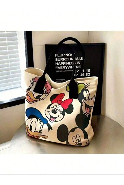 Choice حقيبة يد قماشية كبيرة السعة بتصميم ميكي ماوس الكرتوني من ستايل-أ ديزني...