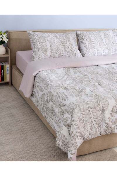 REDTAG Green 4 Piece Printed Comforter Set (Double Size)