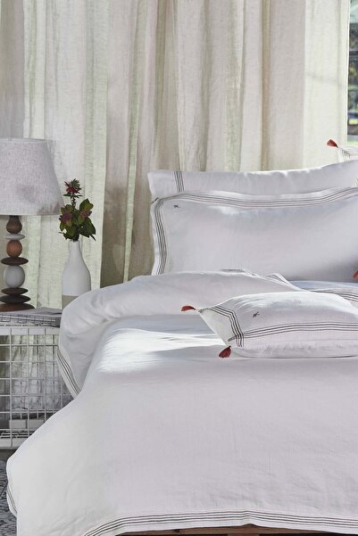 JOJOMIA Este Double Duvet Cover Set Cream 200X220 (6 Pieces)