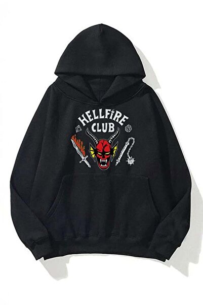 BALİNA Hanorac unisex cu glugă și imprimeu Vecna, Stranger Things Hellfire Club