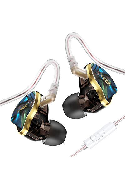 Choice سماعة أذن سلكية عالية الدقة TKZK TK02 Tesla Dual Magnetic Circuit DD سوداء اللون مزودة بميكروفون