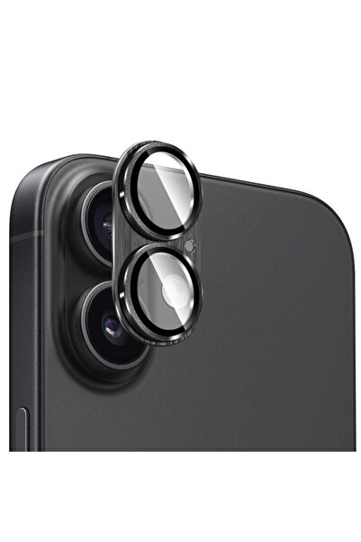 Choice واقي كاميرا معدني أسود لهاتف iPhone 16 و iPhone 17 و iPhone 16، غطاء ك...