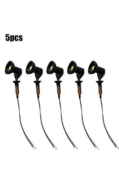 Choice مجموعة من 5 مصابيح LED سوداء كاشفة للواجهات والمنازل، مزودة بعمود، منا...