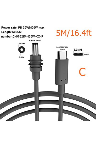 Choice كابل طاقة من النوع C إلى التيار المستمر بطول 5 أمتار لشاحن Starlink Mi...