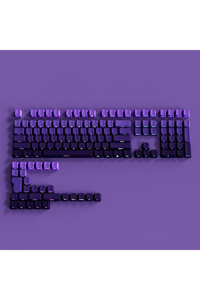 Choice Purple OEM Profile Gradient Black Gray Shine Through Keycaps PBT Doubl...