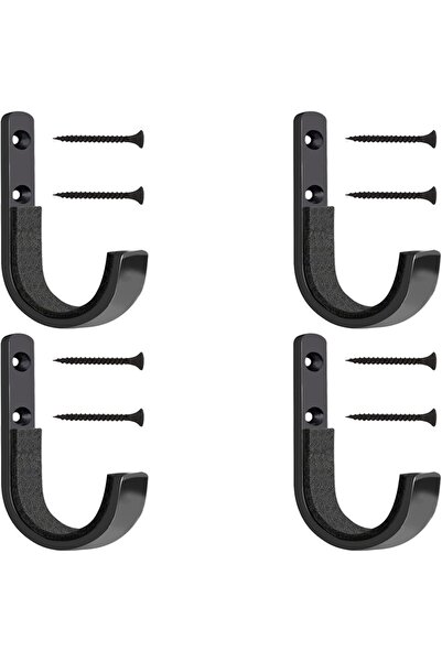 choice2 4PCS BLACK 1/2/4pcs Wall Mounted Storage Rack Multifunctional Metal H...