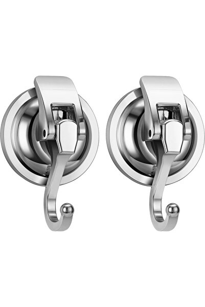 Choice 2Pcs Slivery Heavy Suction Cup Hooks, Vacuum Suction Shower Hooks Wind...
