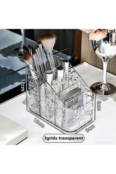 Choice 3 grids transparent Cosmetic Storage Box For Vanity Makeup Organizer C...