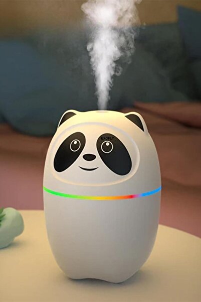 Buffer ® Sevimli Panda Figürlü Hava Nemlendirici – Ultrasonik Soğuk Buhar Makinesi, LED Işıklı Masaüs