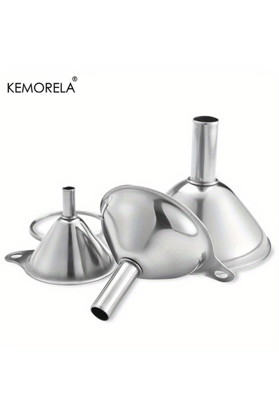 Choice 3PCS 3PCS Stainless Steel Silver Funnel Kitchen Oil Spill Dispenser Wine Leak Tool Kitchen Funnel Dr