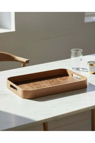 REDTAG صينية مستطيلة بنية اللون من الرخام (متوسطة الحجم)