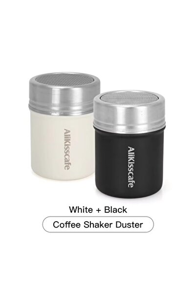 Choice1 White Black 2Pcs Alikisscafe Espresso Coffee Shaker Duster Coffee Pow...