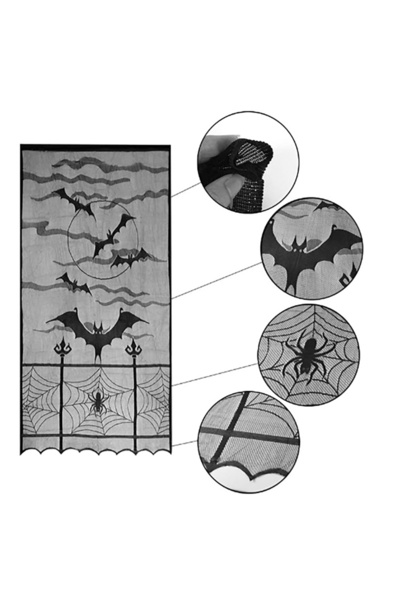 Choice 213x101cm Halloween Imp Door Curtains Black Spider Web Curtains Halloween Door Curtains Halloween De