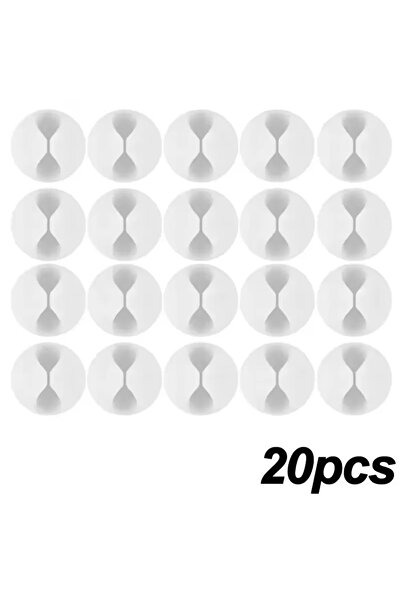 Choice 20x أبيض 5/50 قطعة مشابك كابلات سطح المكتب إدارة الأسلاك منظمات الأسلا...