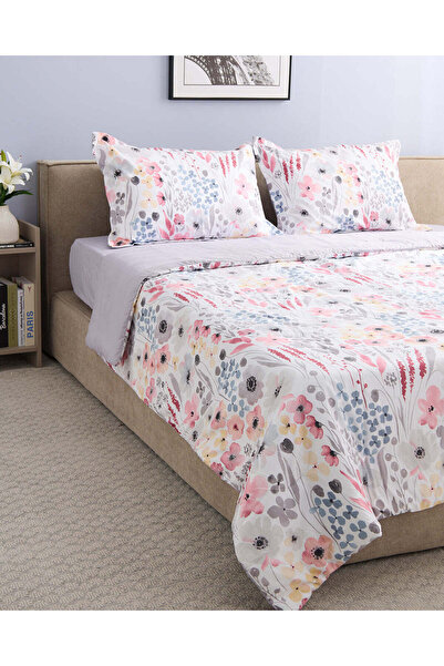 REDTAG Multicolor 4 Pcs Set Floral Printed Comforter (Double Size)
