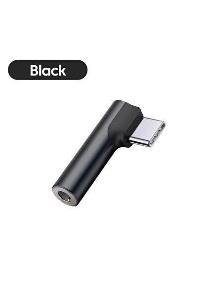 Choice black Elbow Type C to 3.5mm Jack Audio Adapter Headphone Adapter Supports Voice Calls USB C Adapter