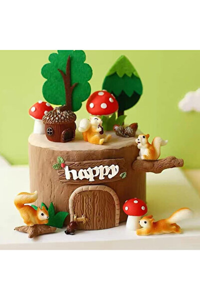 Choice on set 15 PCS Woodland Animals Party Supplies Squirrel cake topper Woo...