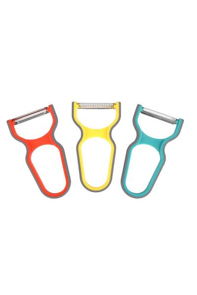 Choice 3 قطع من أدوات تقطيع الخضار 3 في 1، مصنوعة من الفولاذ المقاوم للصدأ، متعددة الوظائف لتقشير البطاطس والخيار وتقطيع الفواكه...