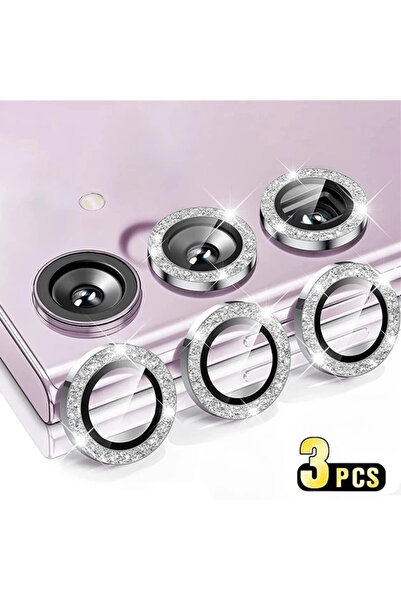 Choice Galaxy A15 Silver 3Pcs/1Set Glitter Bling Diamond Glass Lens Protector...