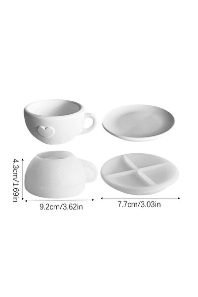 Choice قالب سيليكون على شكل فنجان شاي، قالب مصنوع يدويًا من الجبس والأسمنت وفنجان قهوة وصحن من السيراميك وراتنج الإيبوكسي.