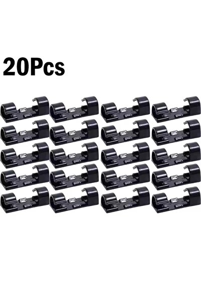 Choice 20X-مشابك كابلات لاصقة سوداء حامل أسلاك للحائط ملصقات ذاتية اللصق شفاف...