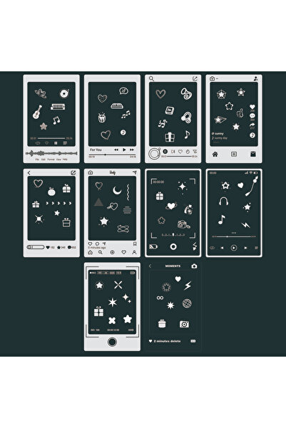 Choice Social Intercourse 10 Sheets 2-in-1 Instax Mini Photo Stickers | PET B...