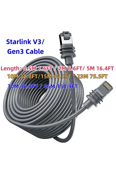 Choice4 كابل تمديد راوتر الجيل الثالث من ستارلينك، لون رمادي داكن، بطول 15 مت...