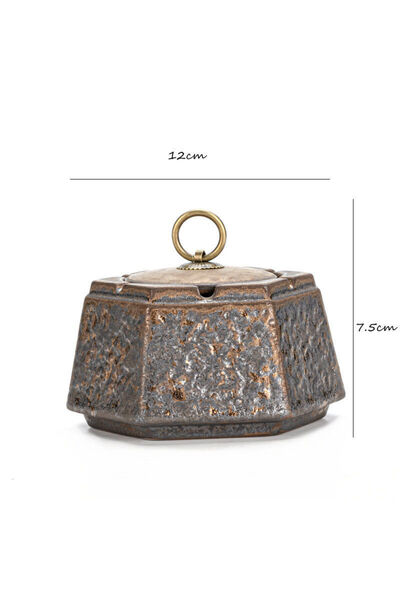 Choice منفضة سجائر صدئة على الطراز الياباني، مصنوعة من السيراميك، على شكل بئر...