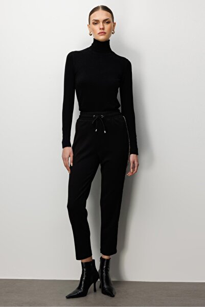 Moda İlgi Modailgi Beli Lastikli Bağlamalı Yanları Bantlarla Birlikte Biye De...